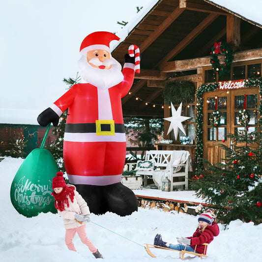 Giant Santa Claus with Gift Bag LED Inflatable