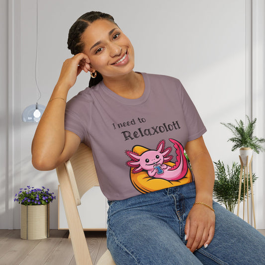 I Need to Relaxolotl Adult T-shirt