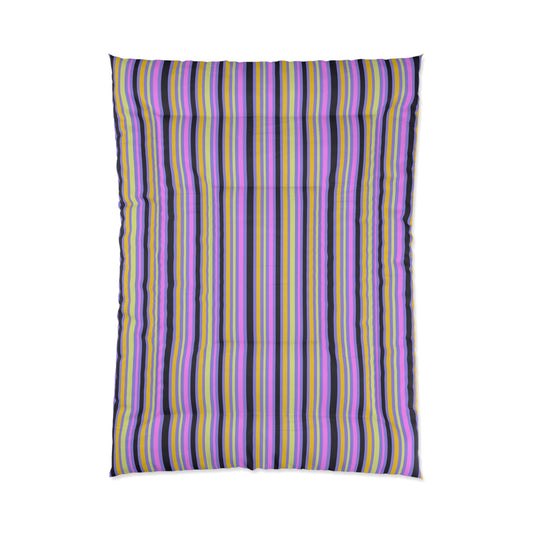 Midnight Pop Stripes Comforter