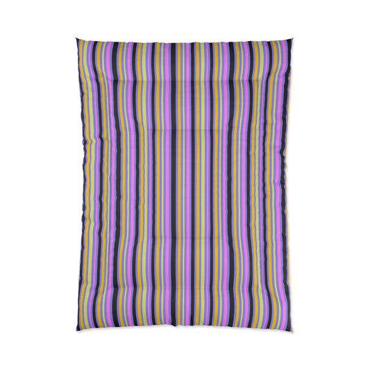 Midnight Pop Stripes Comforter