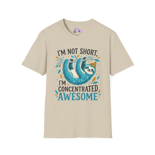 I'm Not Short I'm Concentrated Awesome (Sloth on Branch) Adult T-shirt