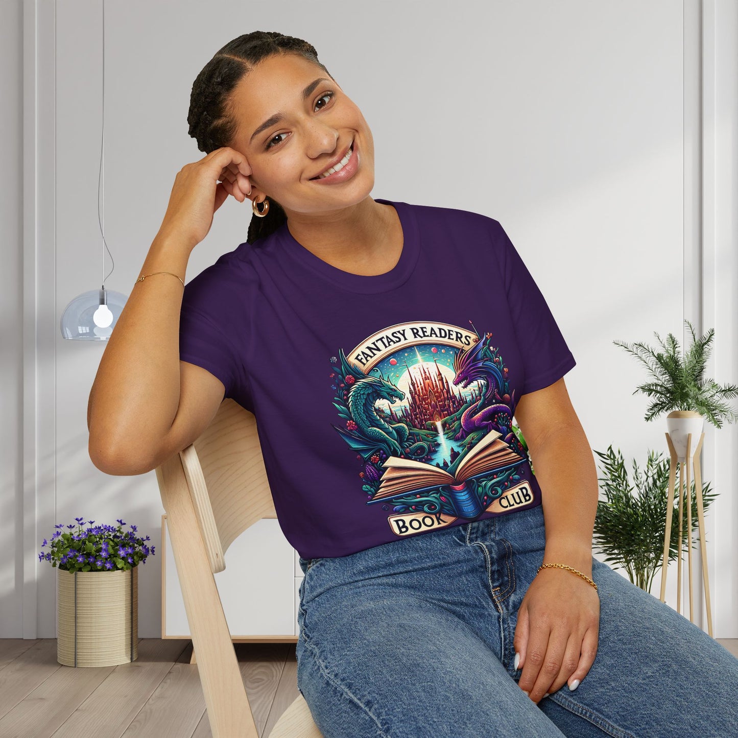 Fantasy Readers Book Club (Dragons) Adult T-shirt