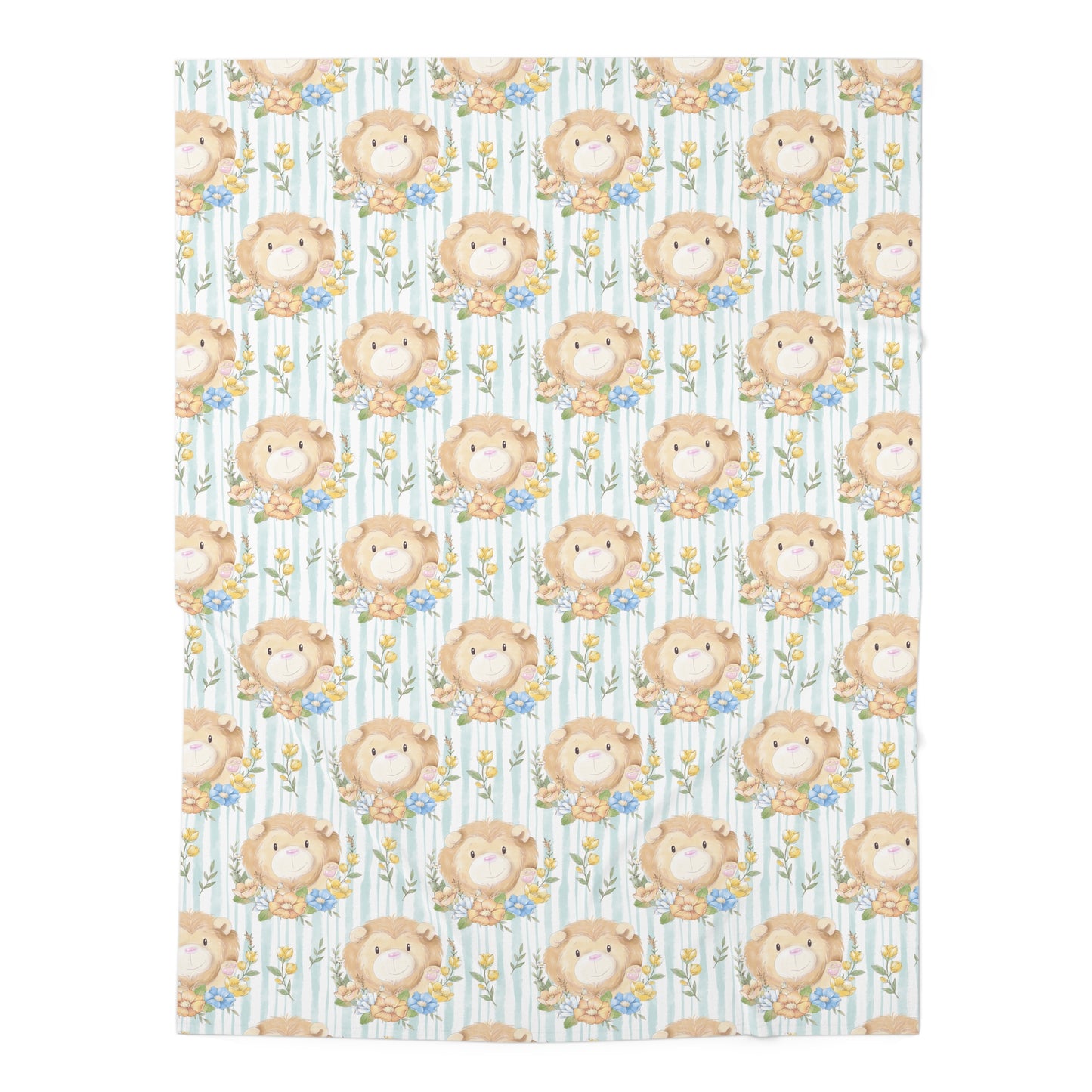 Lion in Bloom Baby Swaddle Blanket