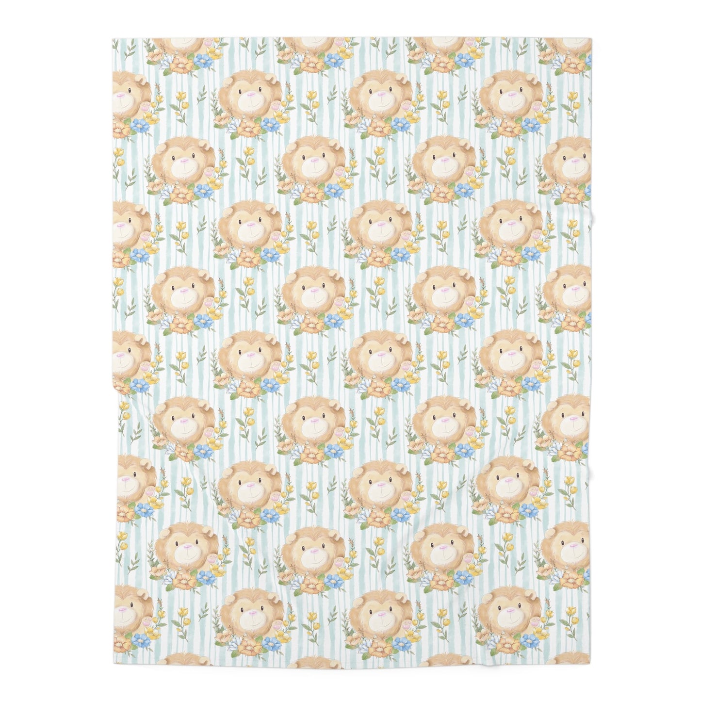 Lion in Bloom Baby Swaddle Blanket