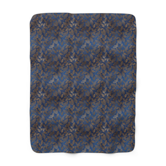 Navy & Gold Botanica Fleece Blanket