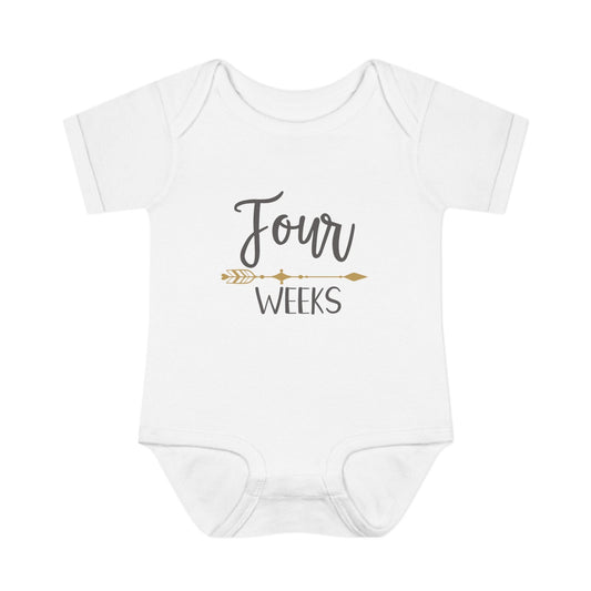 Golden Arrow Milestone Baby Bodysuit-Four Weeks