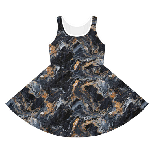 Moonspill Marble Girls' Sleeveless Sundress