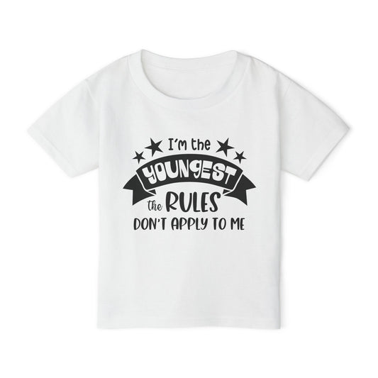 I'm The Youngest The Rules Don't Apply To Me Heavy Cotton™ Toddler T-shirt