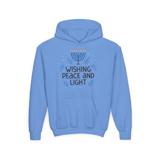 Hanukkah Wishing Peace & Light Youth Hoodie