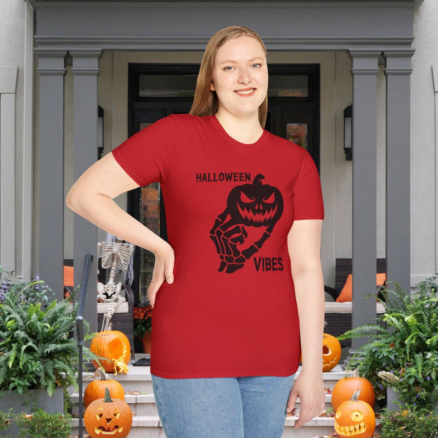 Pumpkin Halloween Vibes Adult T-shirt