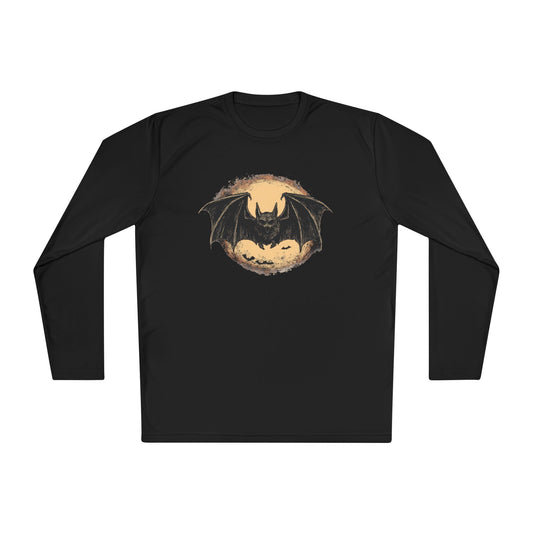 Bat Over Moon Adult Long Sleeve Tee