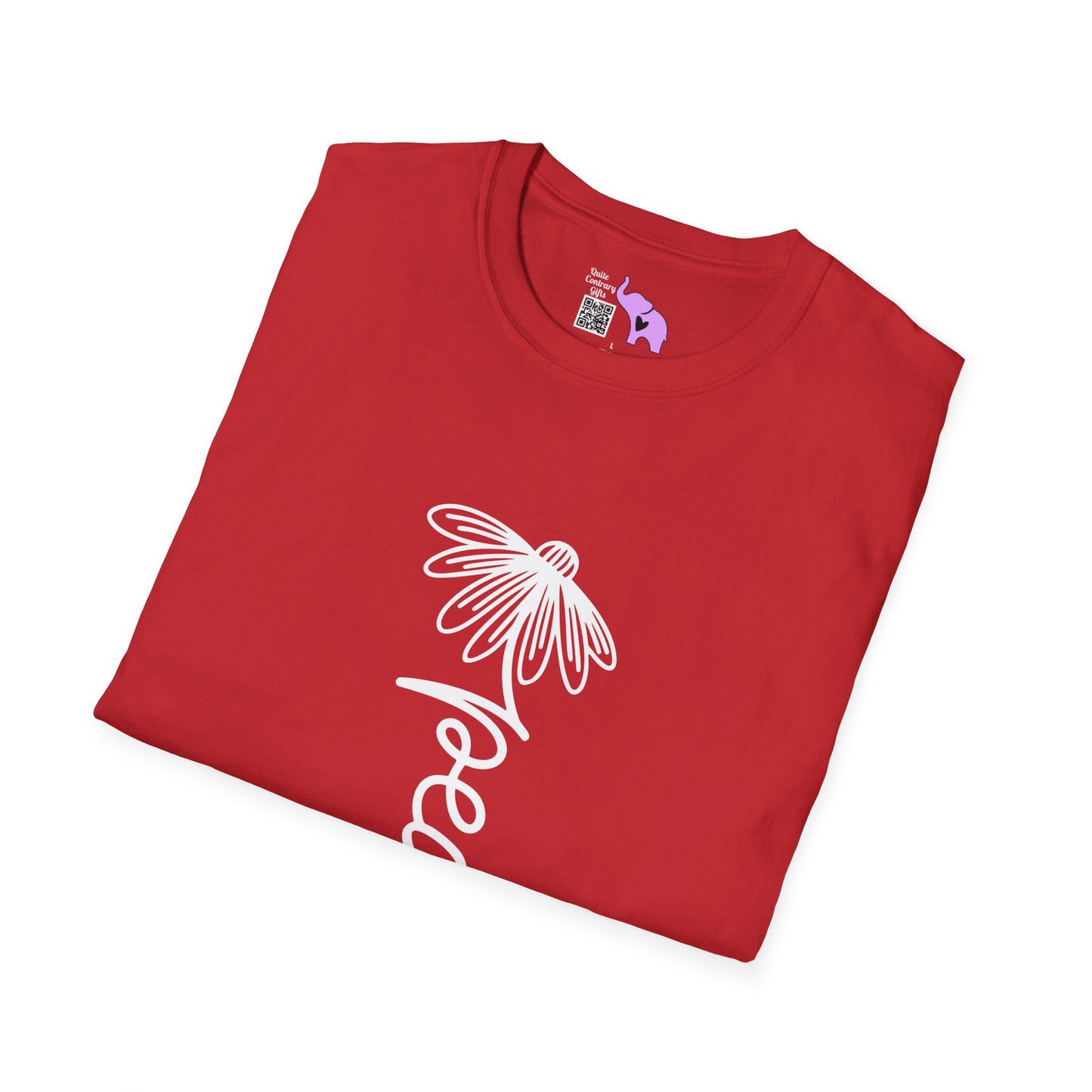 Peace (Vertical, Floral) Adult T-shirt