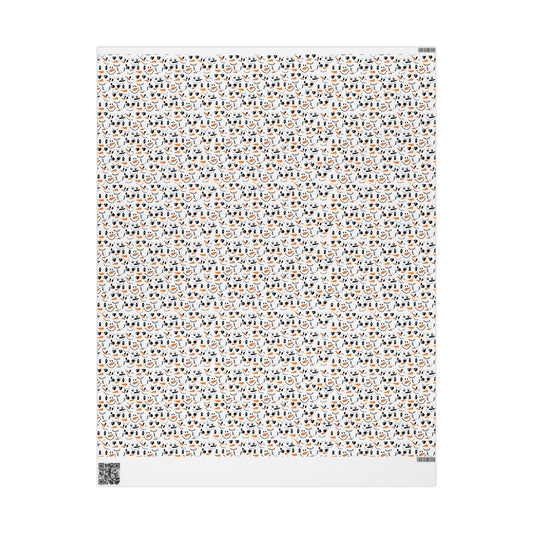 Cute Snowman Faces Wrapping Paper