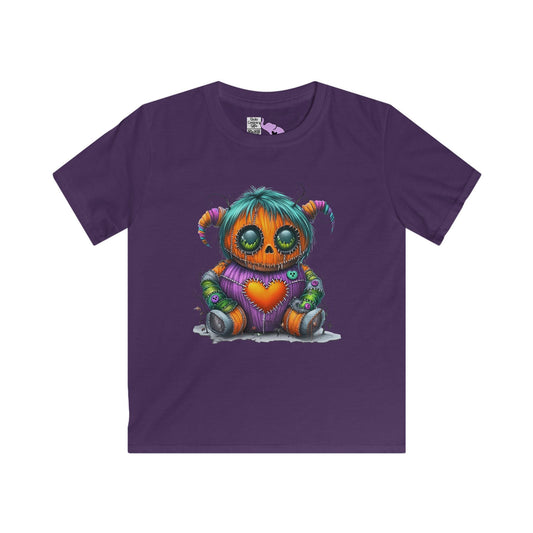 Patchwork Pumpkin Heart Youth Softstyle Tee