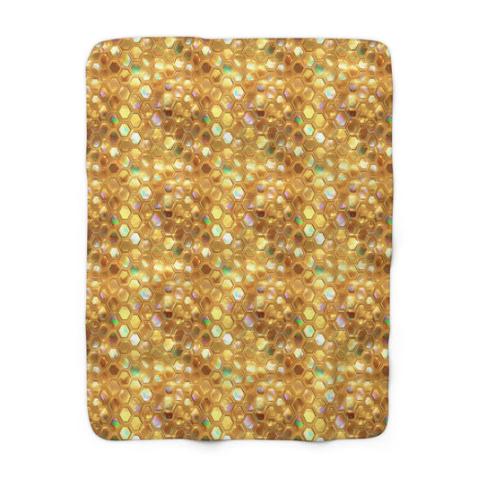 Golden Prism Grid Fleece Blanket