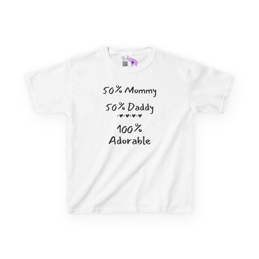 50% Mommy 50% Daddy 100% Adorable Kids Heavy Cotton™ Tee