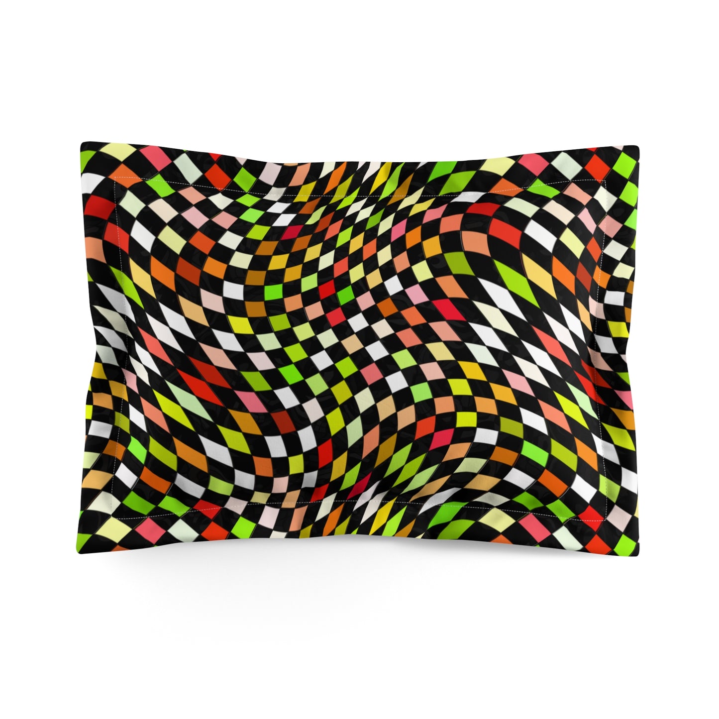 Warped Yellow/Green Checkered Basic Bedding Set
