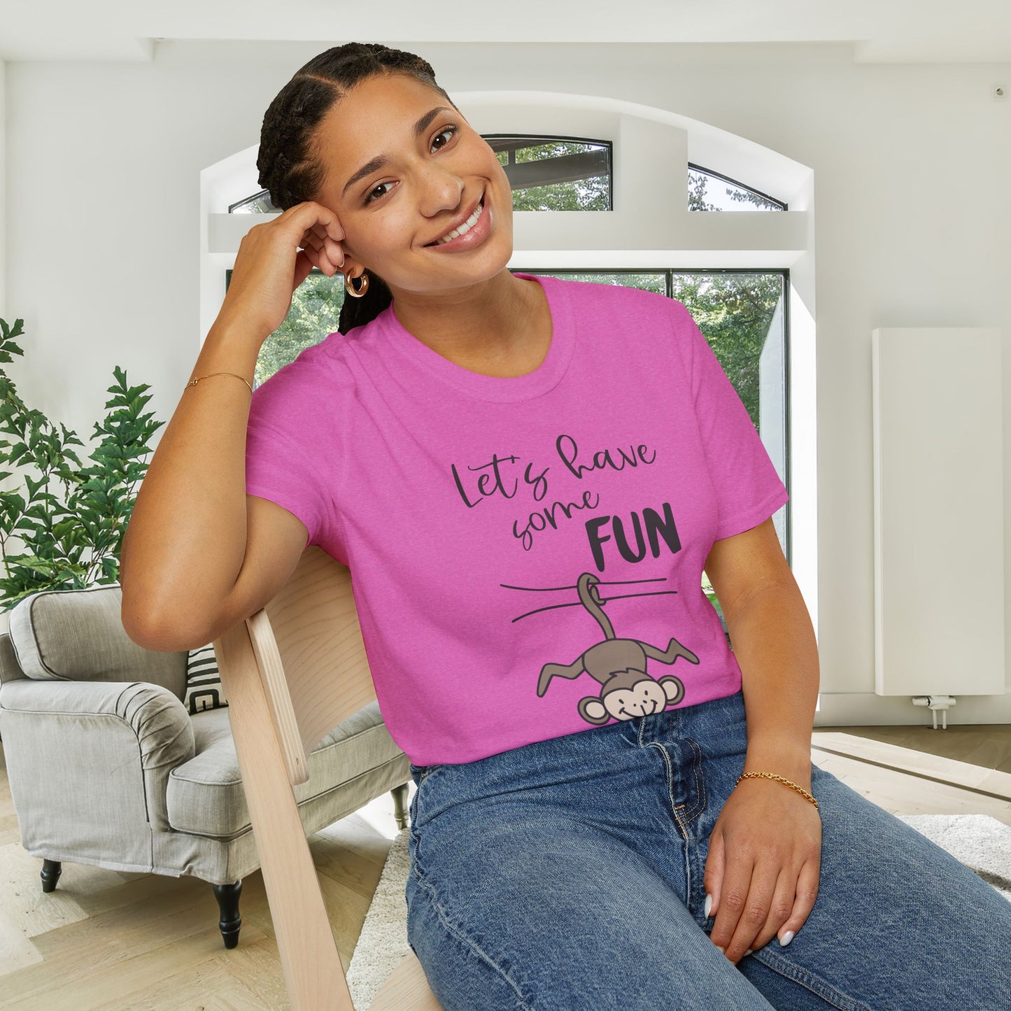 Let's Have Some Fun (Monkey) Adult T-shirt