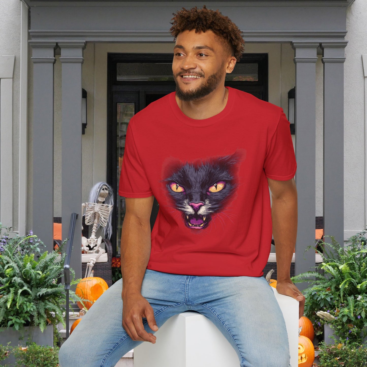 Black Cat Face T-shirt