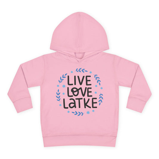 Hanukkah Live Love Latkes Toddler Pullover Fleece Hoodie