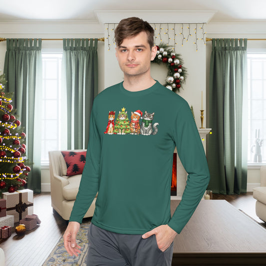 Purrfectly Festive Adult Long Sleeve Tee