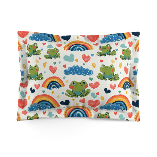 Ribbit Rainbows Microfiber Pillow Sham