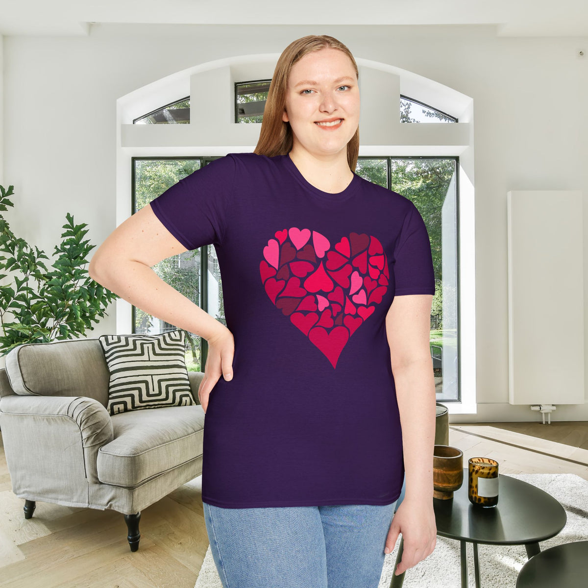 Hearts Within A Heart Adult T-shirt