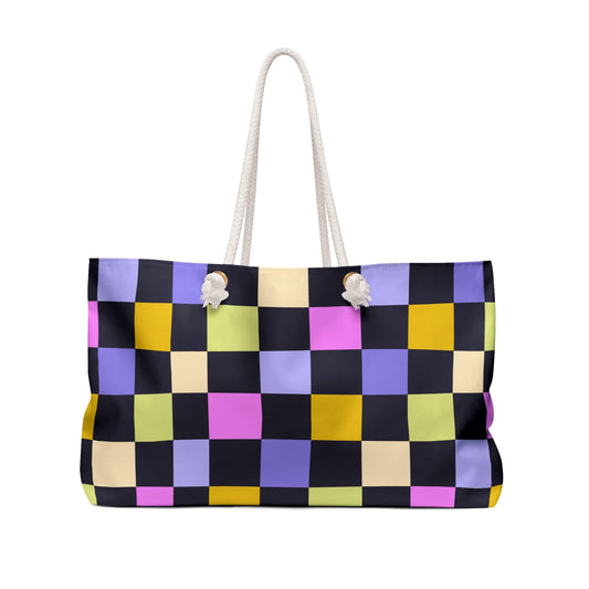 Joyful Checkerboard Weekender Bag