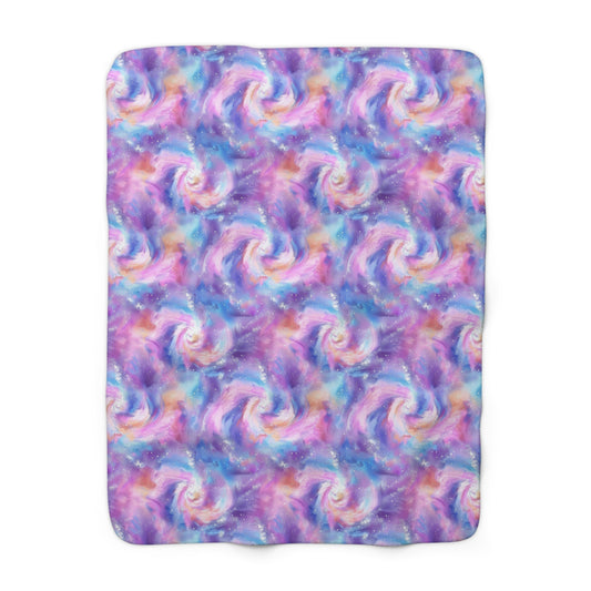 Pastel Cloud Color Swirl Sherpa Fleece Blanket