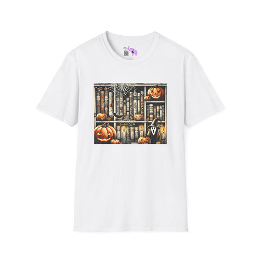 Spooky Book Shelf Adult T-shirt