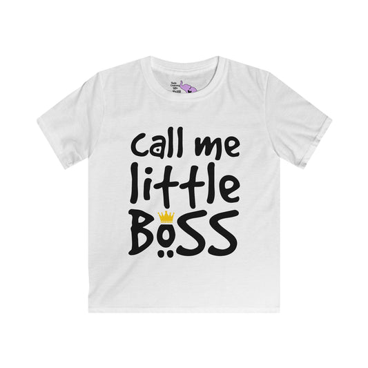 Call Me Little Boss Kids Softstyle Tee