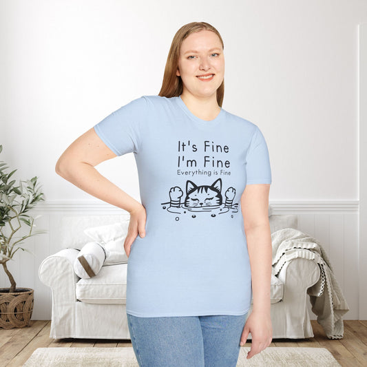 It's Fine I'm Fine Everything's Fine (Cat) Adult T-shirt