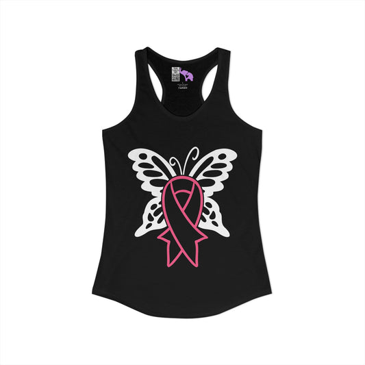 Butterfly Pink Support Ribbon Women's Ideal Racerback Tank