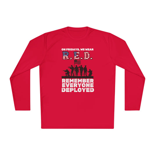 RED Fridays Remember Everyone Deployed Adult Long Sleeve Tee