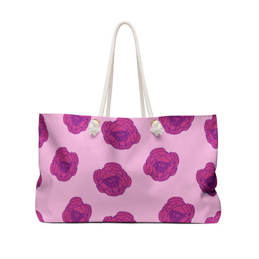 Rosy Dream Peonies Weekender Bag