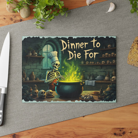 Dinner to Die For Glass Cutting Board