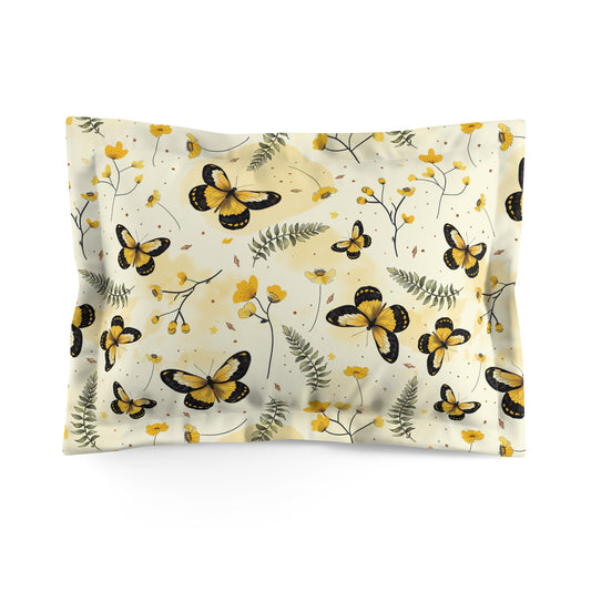 Butterflies & Sunflowers Microfiber Pillow Sham