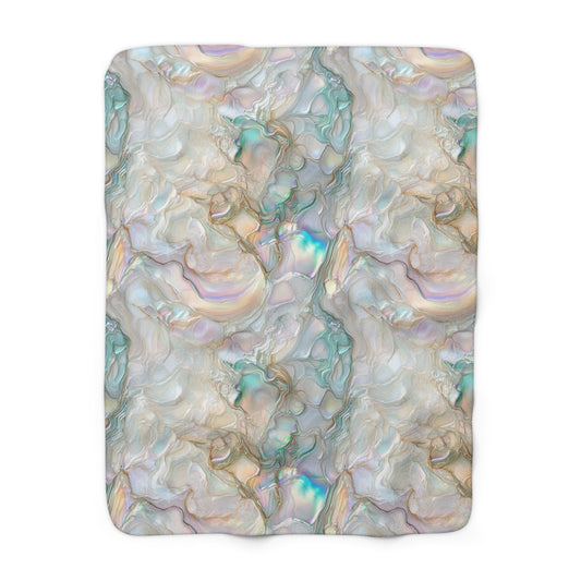 Green Opalescent Dreams Sherpa Fleece Blanket