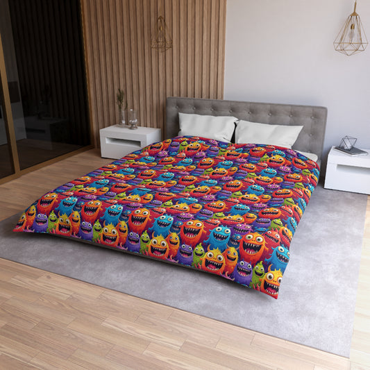 Happy Little Monsters Microfiber Duvet Cover