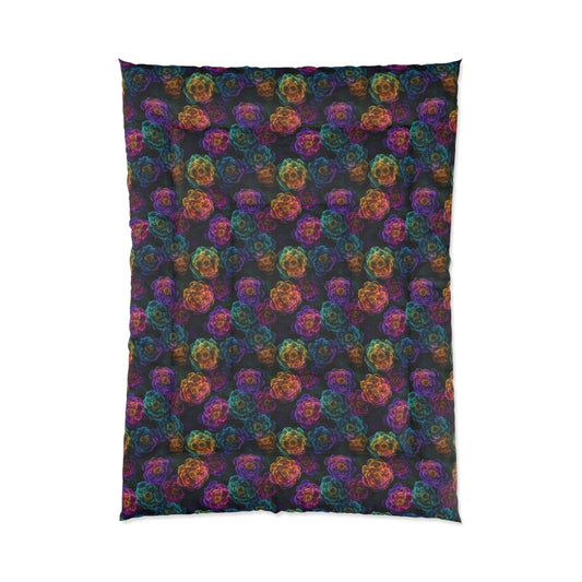 Neon Whisper Blooms Comforter