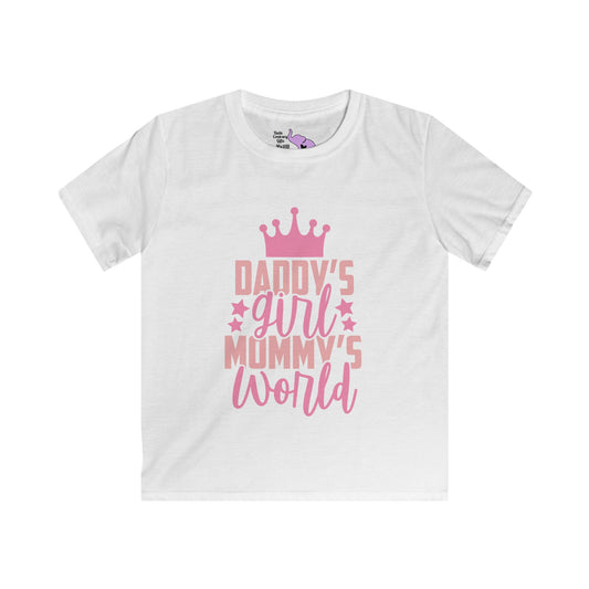 Daddy's Girl Mommy's World Kids Softstyle Tee