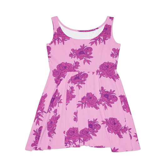 Bubblegum Bloom Peonies Women's Skater Dress