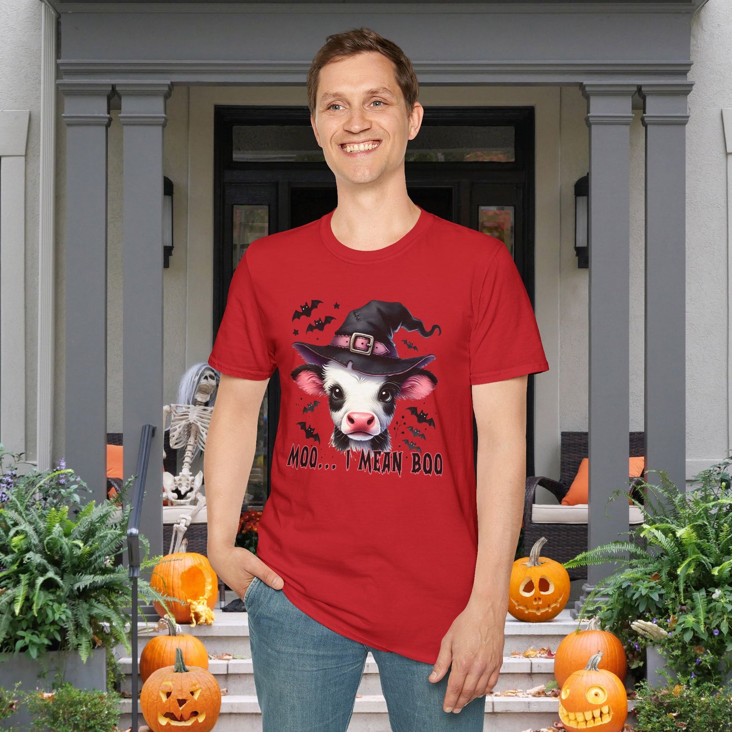 Moo...I Mean Boo Baby Cow Adult T-shirt