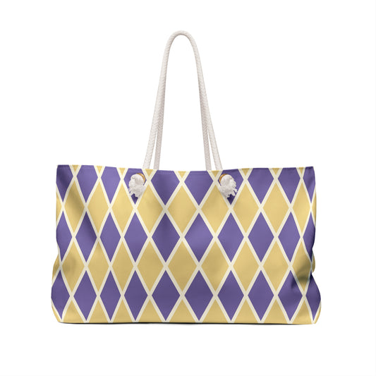 Purple/Yellow Harlequin Weekender Bag