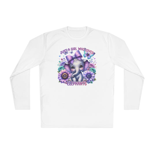 Just A Girl Who Loves Elephants Unisex Lightweight Long Sleeve Tee