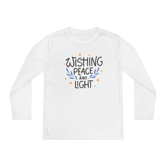 Hanukkah Wishing Peace & Light 3 Youth Long Sleeve Tee