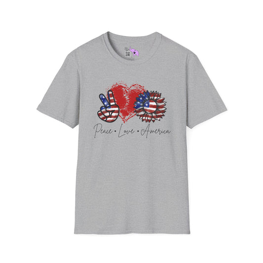 Peace Love America Adult T-shirt