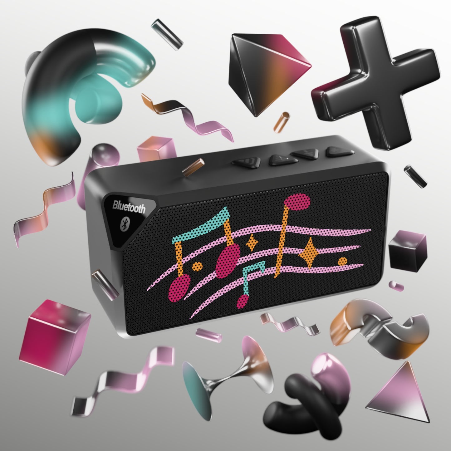 Colorful Music Notes Jabba Bluetooth Speaker