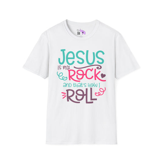 Jesus Is My Rock & That's How I Roll Adult T-shirt