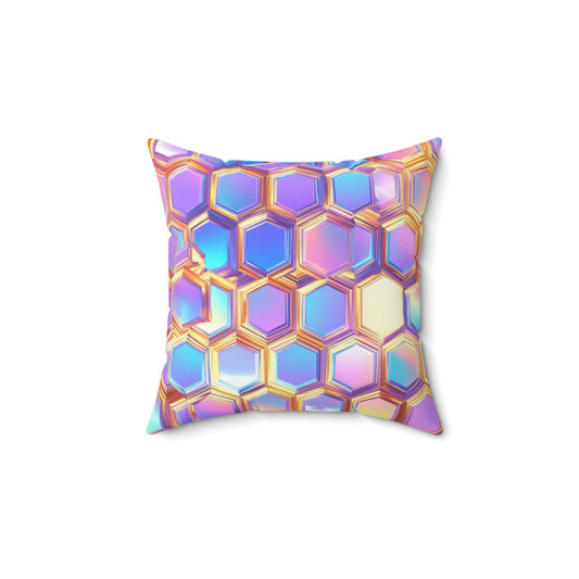 Aurora Hexagons Throw Pillow